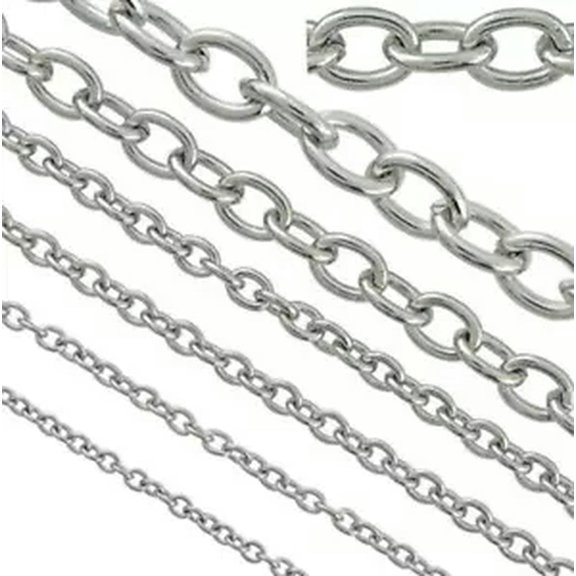 HOOUN 10m Stainless Steel Oval Rolo Cable Chains Findings Fit for Jewelry Making &DIY -4mm
