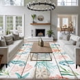 thumbnail image 3 of Large Area Rugs for Living Room Bedroom, Teal Red Seahorse Coastal 8'x10' Rug Washable Carpet Runner Indoor Outdoor, Vintage Nautical Beach Coral Starfish Non Slip Floor Mats Rug for Kitchen, Patio, 3 of 8