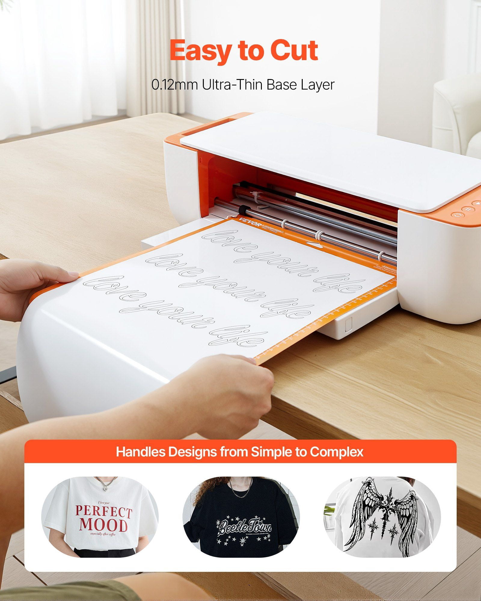 Glossy White Heat Transfer Vinyl Roll 12in x 25ft Easy Cut Weed Strong Adhesion for T Shirts Pillows Hats
