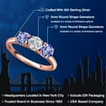 thumbnail image 2 of Gem Stone King 18K Rose Gold Plated Silver Lab Grown Diamond and Blue Tanzanite Engagement Ring for Women | 1.42 Cttw | Round 5MM | Gemstone April Birthstone | Size 6, 2 of 6