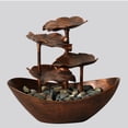 thumbnail image 4 of Toystoory Agregue encanto a la fuente de de agua corriente de hoja de loto con estilo único de luz nocturna LED Decoración del hogar bronce, 4 of 6