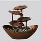 thumbnail image 4 of Moyic Fuente de de agua corriente de hoja de loto de decoración del hogar de lujo de metal con estilo único de luces LED Decoración del hogar bronce, 4 of 6