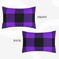 thumbnail image 4 of Naloa Purple Buffalo Plaid Pillowcase, Throw Pillowcase, Wrinkle-Free, Stain-Resistant with Hidden Zipper for Bedroom Sofa - 14"x20", 4 of 9