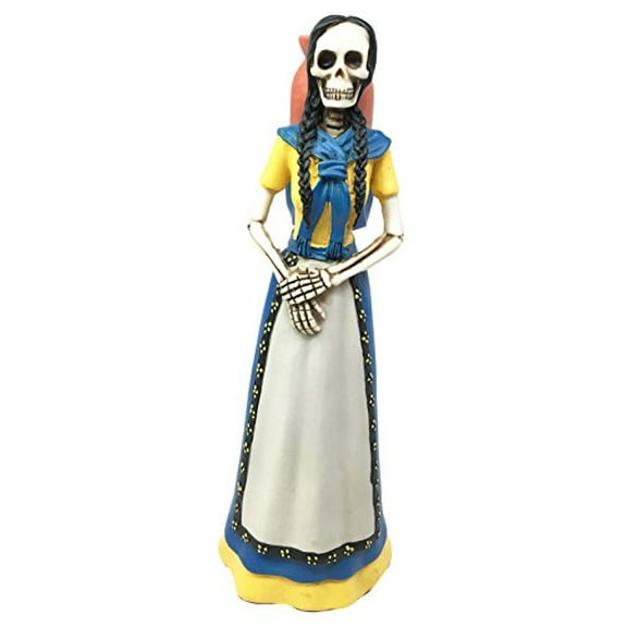 Day of The Dead Senorita Mexican Girl With Jarritos Pot On Her Back Figurine For Home Decor Collectible Dias De Los Muertos Decoration Gift