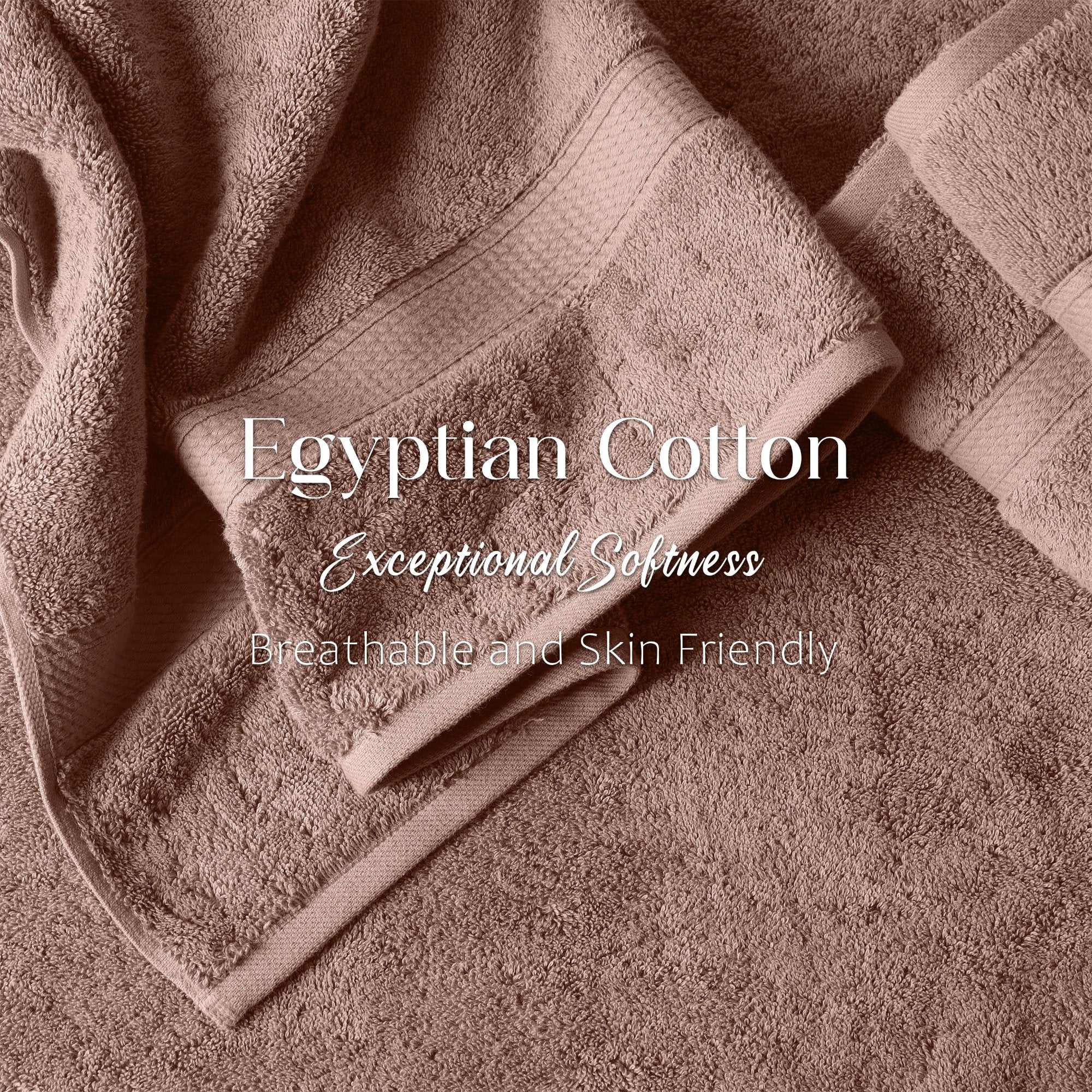 Superior Madeline Egyptian Cotton Ultra-Plush 12-Piece Towel Set, Muted Mauve