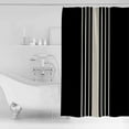 thumbnail image 4 of Extra Long Shower Curtain 72x96 Inch, Black Beige Striped Shower Curtain Waterproof Bathroom Decor Modern Farmhouse Retro Lines Fabric Bath Curtain Set Accessories with Hooks, 4 of 6