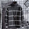 thumbnail image 4 of Suéter navideño para hombre, ropa de invierno 2020, suéteres gruesos y cálidos a cuadros para hombre, suéteres clásicos de moda de cuello alto para hombre, jersey cálido para hombre, 4 of 5