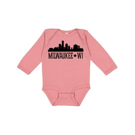 

Inktastic Milwaukee Wisconsin City Skyline Gift Baby Boy or Baby Girl Long Sleeve Bodysuit