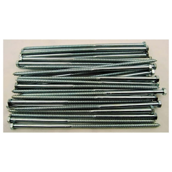 (30) Hex Head 3/8 x 12 Lag Bolts Zinc Plate Wood Screws
