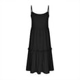thumbnail image 6 of Mevxay Girls Tie Back Dress Spaghetti Strap Bow Ruffle Hem Casual Sleeveless Summer Beach Sundress 2025 Black, 6 of 9
