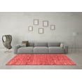 thumbnail image 3 of Ahgly Company Machine Washable Indoor Square Abstract Red Modern Area Rugs, 7' Square, 3 of 4