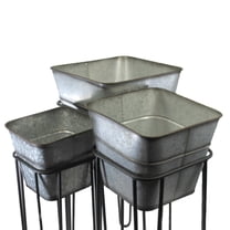 Home & Garden Square Planter Set Metal Patio Yard Decor 31835600