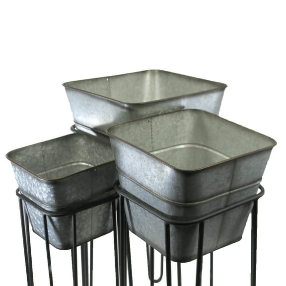 Home & Garden Square Planter Set Metal Patio Yard Decor 31835600