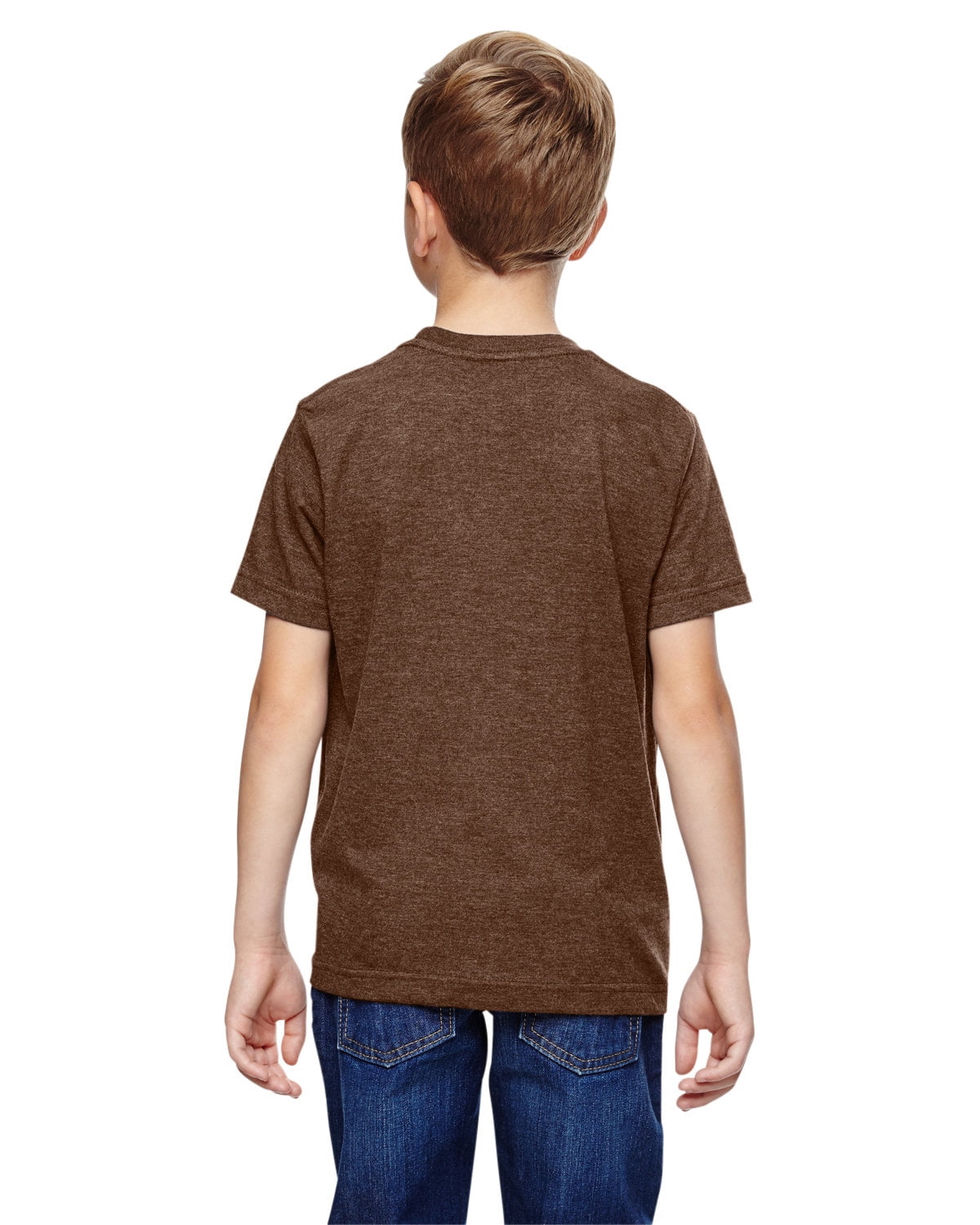 Aquaguard Boys 3-Pack T-Shirt Crew Neck Short Sleeve 100% Cotton Tee, Size: 4-14 - XS - Vint Chocolate