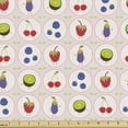 thumbnail image 1 of Fruit Upholstery Fabric by the Yard, Fresh Raw Food Cherries Kiwi Plum Eggplant Print, Decorative Fabric for DIY and Home Accents, Blush Multicolor by Ambesonne, 1 of 5