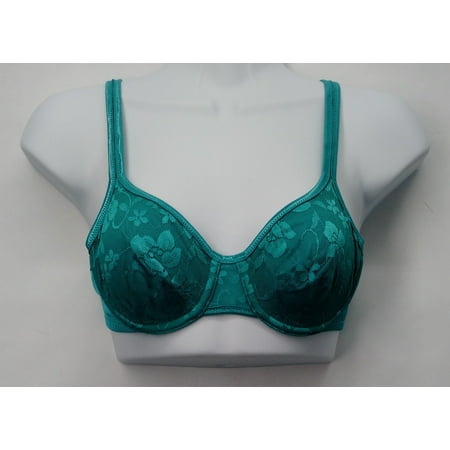 Barely Breezies 32 A Bellina Underwired Floral Lace Bra Turquoise Blue A211594