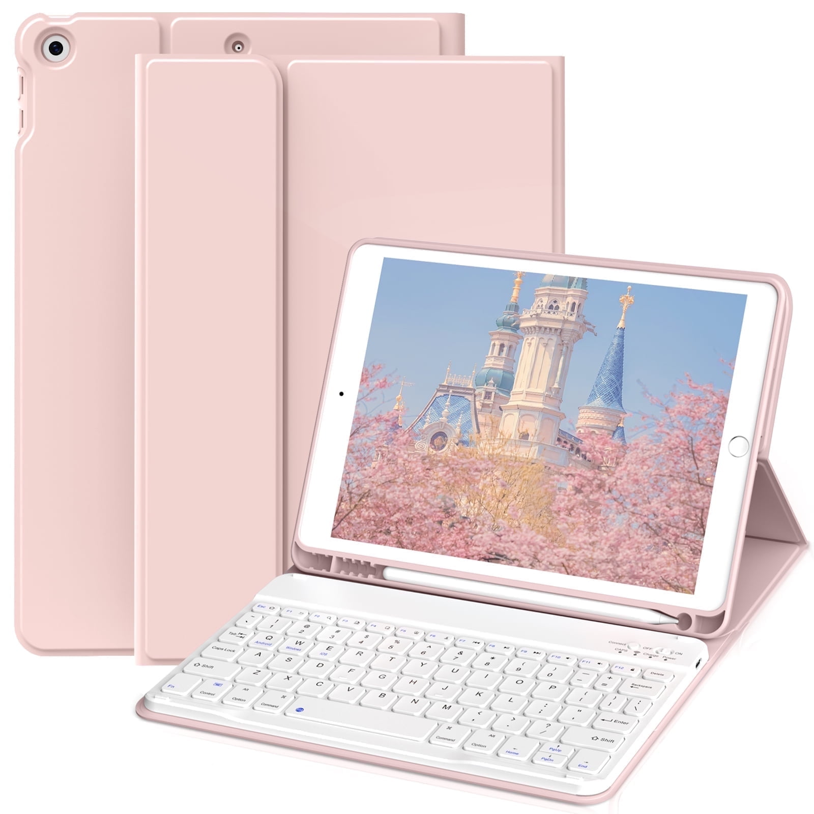SZPSGC iPad Keyboard Case 10.2 Inch, Pink photo 1