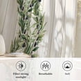 thumbnail image 6 of Sage Green Leaves Semi Sheer Curtains Drapes for Living Room, Bedroom, French Doors Window 72 Inches Long, Summer Botanical Retro Art Wooden Rod Pocket Chiffon Curtain Drapery Voile Draperies Panel, 6 of 8