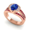 thumbnail image 2 of 2.35 Carat Oval Cut Blue Sapphire & Red Ruby Gemstone Stylish Wedding Ring for Women Solid 14K Rose Gold Size 11.5 by Diamond-Capitals, 2 of 8