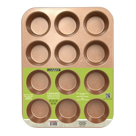 

casaWare Ceramic Coated NonStick 12 Cup Muffin Pan (Granite) (Rose Gold Granite)