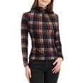 thumbnail image 1 of Hauts à Col Roulé à Manches Longues pour Femmes Extensibles Ajustés Noël Xmas Chemise de Fête S Bleu Orange, 1 of 7