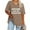 Brown, variant on Aloohaidyvio Plus Size Shirts for Women,Women's Trendy Funny Print T Shirts Summer Soft Basic Tees Short Sleeve V Neck Tunic Tops Loose Dressy Blouse