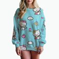 thumbnail image 1 of Sudadera con capucha informal holgada con estampado de Hello Kitty y grafiti de manga larga para mujer, primavera otoño 2024, sudaderas de cuello redondo de longitud media para mujer, 1 of 1