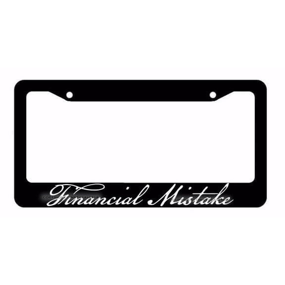 JDM Financial Mistake Tuner Racing Drifting Low Black License Plate Frame (Fm2F)