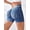 Blue, variant on Womens Scrunch Butt Lifting Shorts Faux Denim Gym Booty Shorts Seamless High Waist Workout Yoga Biker Jean Shorts V Back Denim Shorts Light Grey L