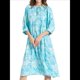 thumbnail image 3 of Vestido Midi Holgado Informal de Verano para Mujer, con Escote en V, Cordones, Media , Estampado Geométrico Bohemio Esmeralda L, 3 of 10