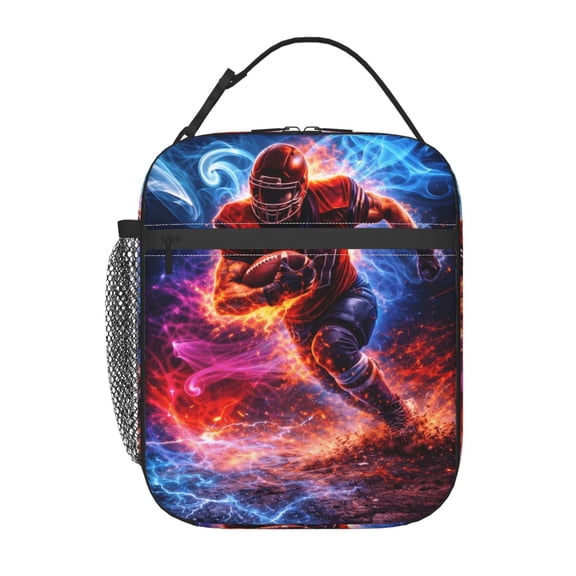 American Football Lunch Bag Portable Thermal Lunch Box for Men and Women