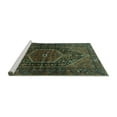 thumbnail image 2 of Ahgly Company Machine Washable Indoor Rectangle Persian Turquoise Blue Traditional Area Rugs, 6' x 9', 2 of 4