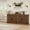 Brownish red 4 wood doors, variant on Danolapsi Sideboard Buffet Cabinet with Storage, Mid Century Modern Accent Cabinet with 4 Doors,  Kitchen Buffet Table for Dining Room, Living Room, TV Stand for 50-80 Inch TV
