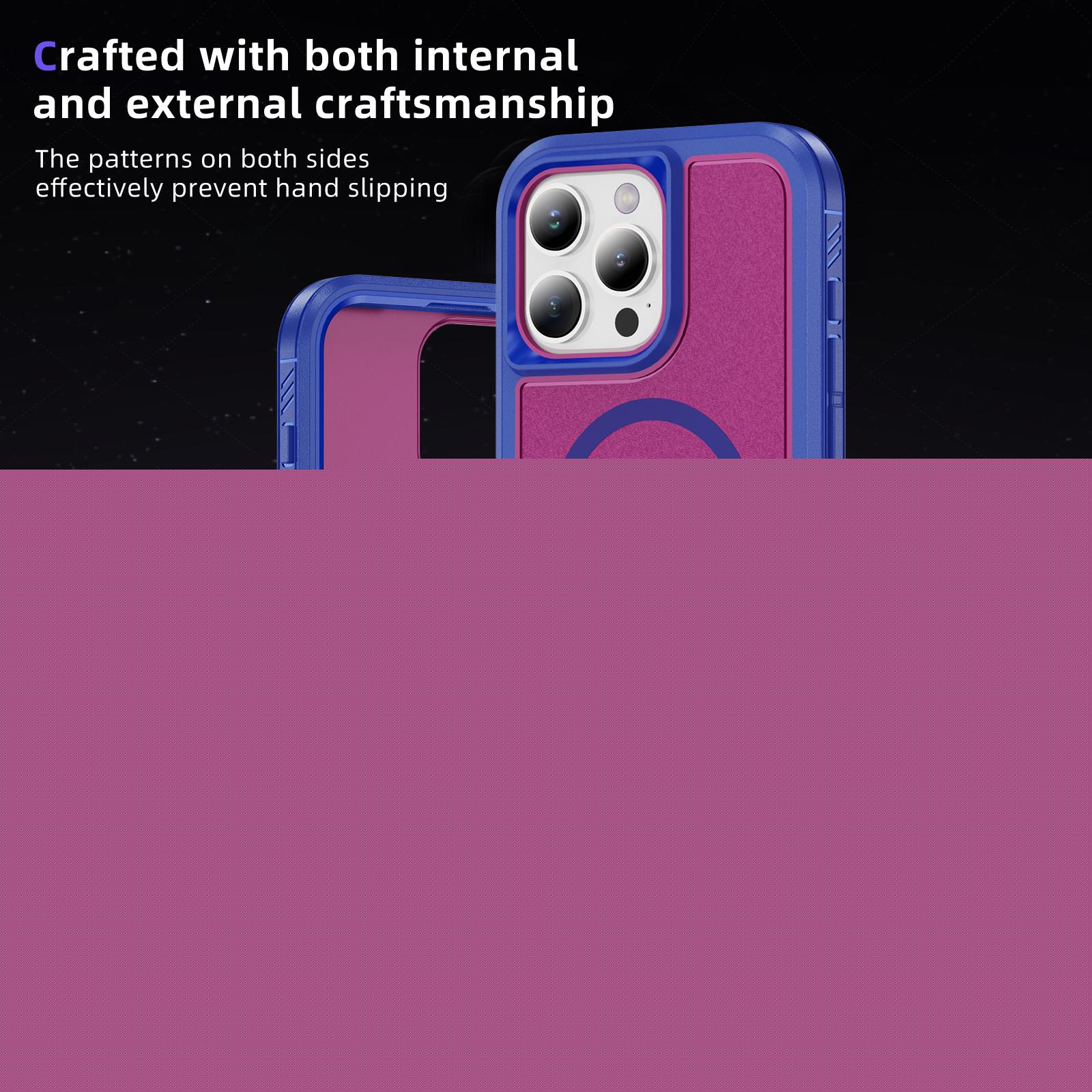 thumbnail image 6 of Allytechgroup iPhone 13 Pro Max Case Magnetic, [Military Grade Protection] Compatible with Magsafe Rugged Hybrid TPU PC Back Cover Bumper Phone Case Cover for Apple iPhone 13 Pro Max, Rose, 6 of 7