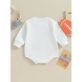 thumbnail image 4 of Bslissey Infant Baby Girls Boys Sweatshirt Romper Letter Rugby Print Long Sleeve Crew Neck Bodysuit Newborn Casual Daily Clothes 3M 6M 12M 18M, 4 of 7