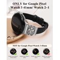 thumbnail image 4 of TOYOUTHS Slim Leather Band Compatible with Google Pixel Watch 3 41mm/Pixel Watch 2/Pixel Watch Band, Women’s Thin Dressy Strap with Celtic Knot Buckle, Premium Genuine Leather Wristband, 4 of 7
