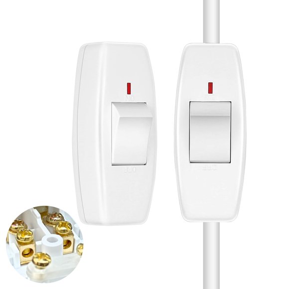 Interruptor en línea para cable de lámpara XGJUCE, 6A 250V, con luz indicadora