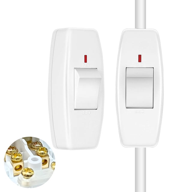 Interruptor en línea para cable de lámpara XGJUCE, 6A 250V, con luz indicadora