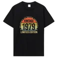 thumbnail image 3 of Camiseta de edición limitada vintage de 1979, regalo, camiseta de algodón de verano, camiseta gráfica de manga corta para hombre, ropa de gran tamaño, 3 of 5