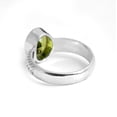 thumbnail image 4 of Ratan Gems Oval Green Peridot Gemstone Engagement Ring, 2.3 ct, Sterling Silver, 4 of 6