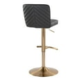 thumbnail image 6 of Henry Adjustable Barstool Set of 2 Swivel, Gold Bar Stools, Bar Chairs, Swivel Bar Stools Set of 2 with Back, Bar Height Stools Set of 2 (Black Faux Leather), 6 of 6