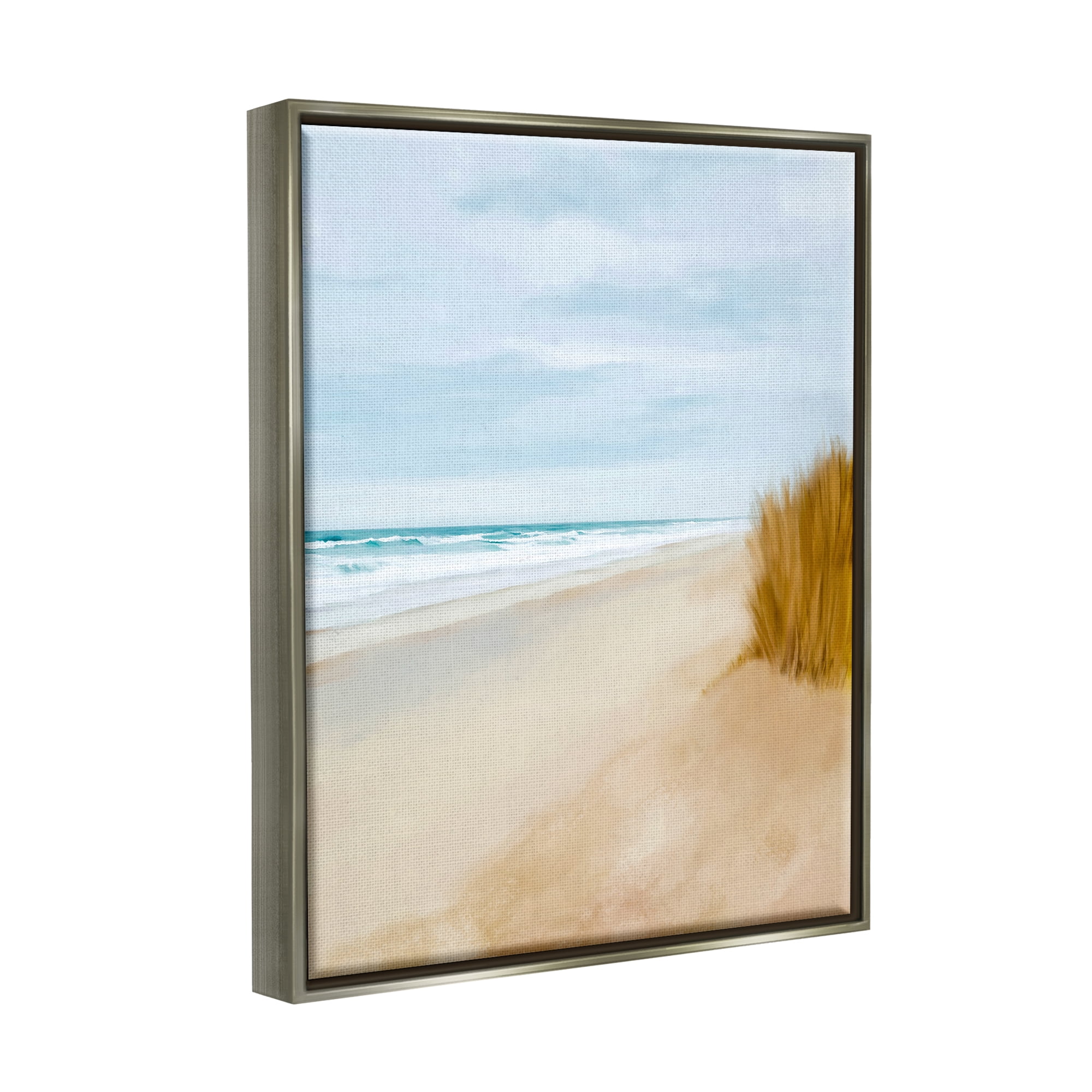 Stupell Industries Wilmington Sand Dunes Nature Painting Gray Floater Framed Art Print Wall Art, 17 x 21