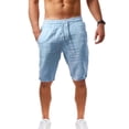 thumbnail image 3 of Pantalones cortos deportivos casuales de verano para hombre, de lino y algodón, sueltos y transpirables, 3 of 5