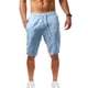 thumbnail image 3 of Pantalones cortos deportivos casuales de verano para hombre, de lino y algodón, sueltos y transpirables, 3 of 5