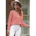 thumbnail image 4 of Ushdele Vibrant Stripe Sweater - Fashionable Drop Shoulder, Sizes 0-3X, 4 of 8