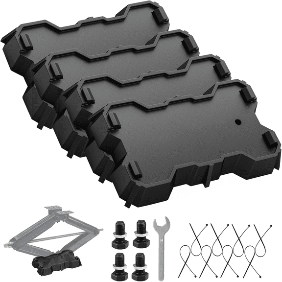 Kohree 4 Pack RV Stabilizer Jack Pads, 10000 lbs Load Capacity,RV Leveling Scissor Jack Block for Travel Trailer Camper 5th Wheels, Fits Foot Base 8.75"-9.5" x 5.5"