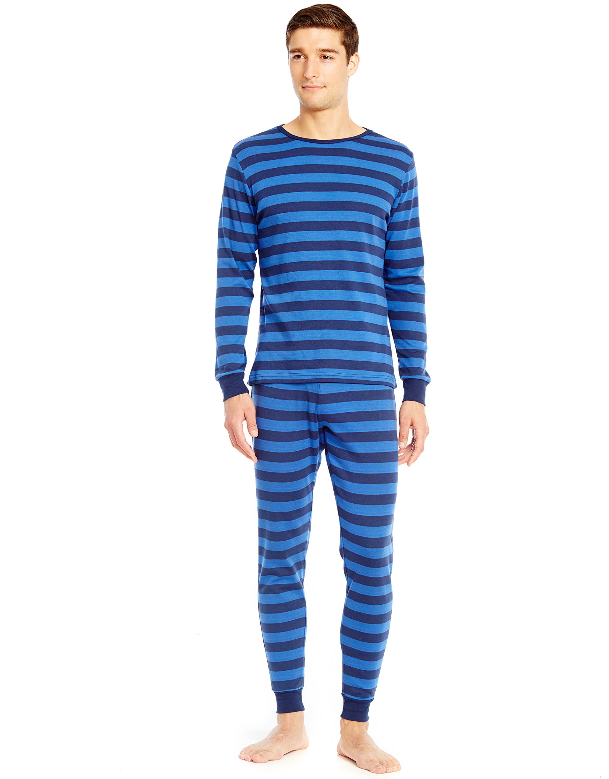 Leveret Leveret Men's Pajamas Fitted Striped Christmas 2 Piece Pjs