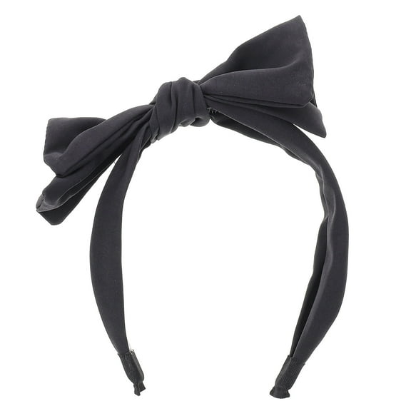 Raindrops Women Headband with Bow Elegant Hair Accessory Black Cloth for Travel 1 Pc