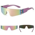 thumbnail image 2 of TIEVOSA UniRimless Punk Style Sunglasses Tile Design Colorful Fashion Eye（Purple）, 2 of 4