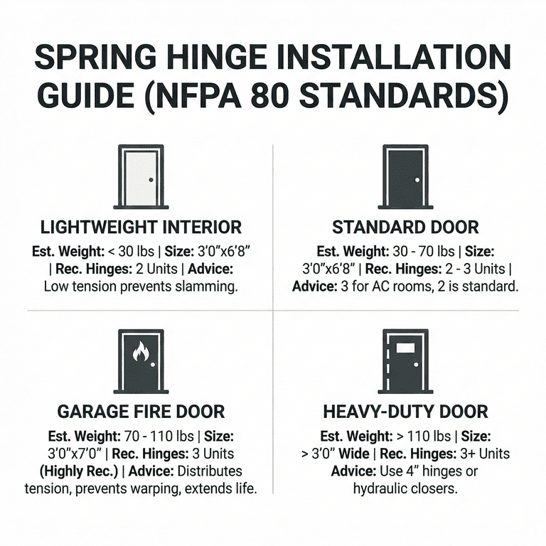 Self-Closing Spring Door Hinges, Adjustable, 2-Pack photo 5